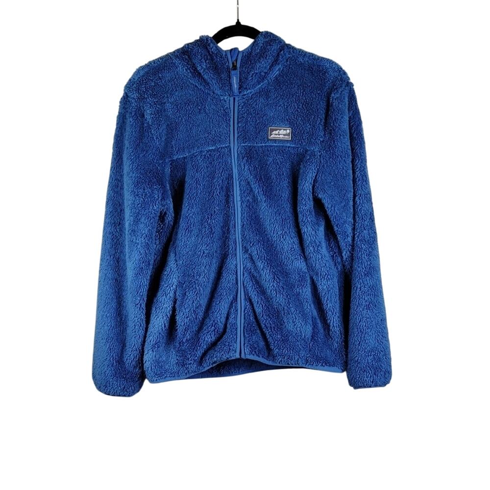 Eddie Bauer Royal Blue Kids Quest Fleece Plush Hooded Winter Warm Fuzzy Jacket